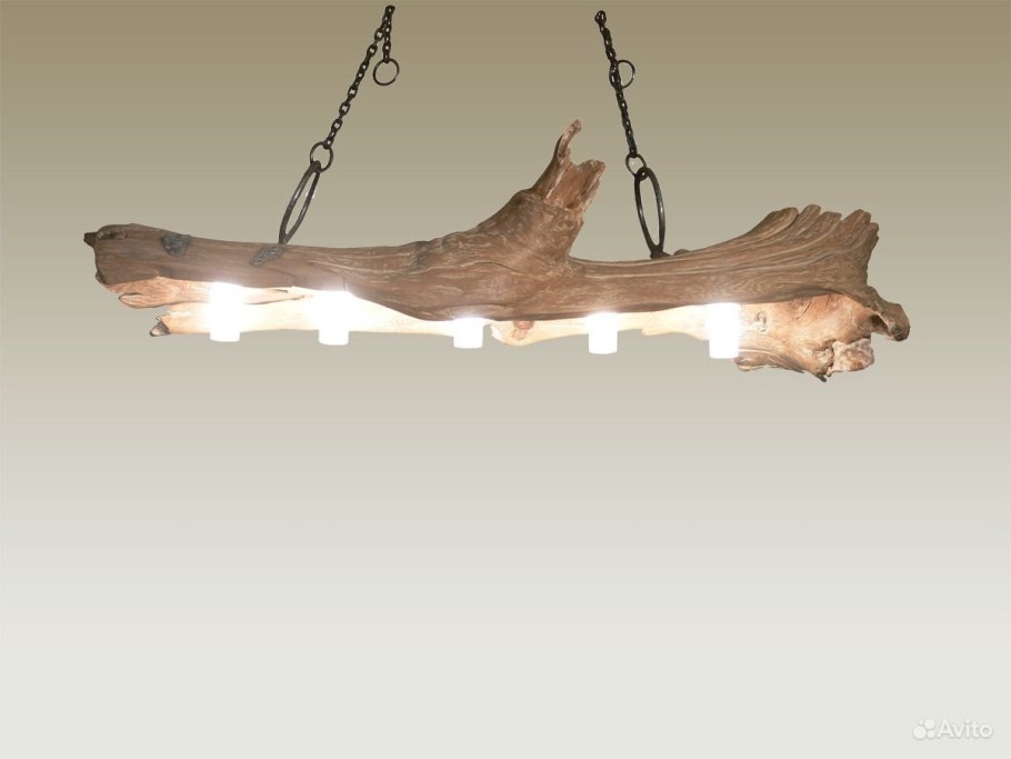 Люстры из коряг дерева