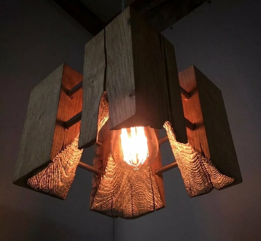 Люстра в стиле лофт из слэба