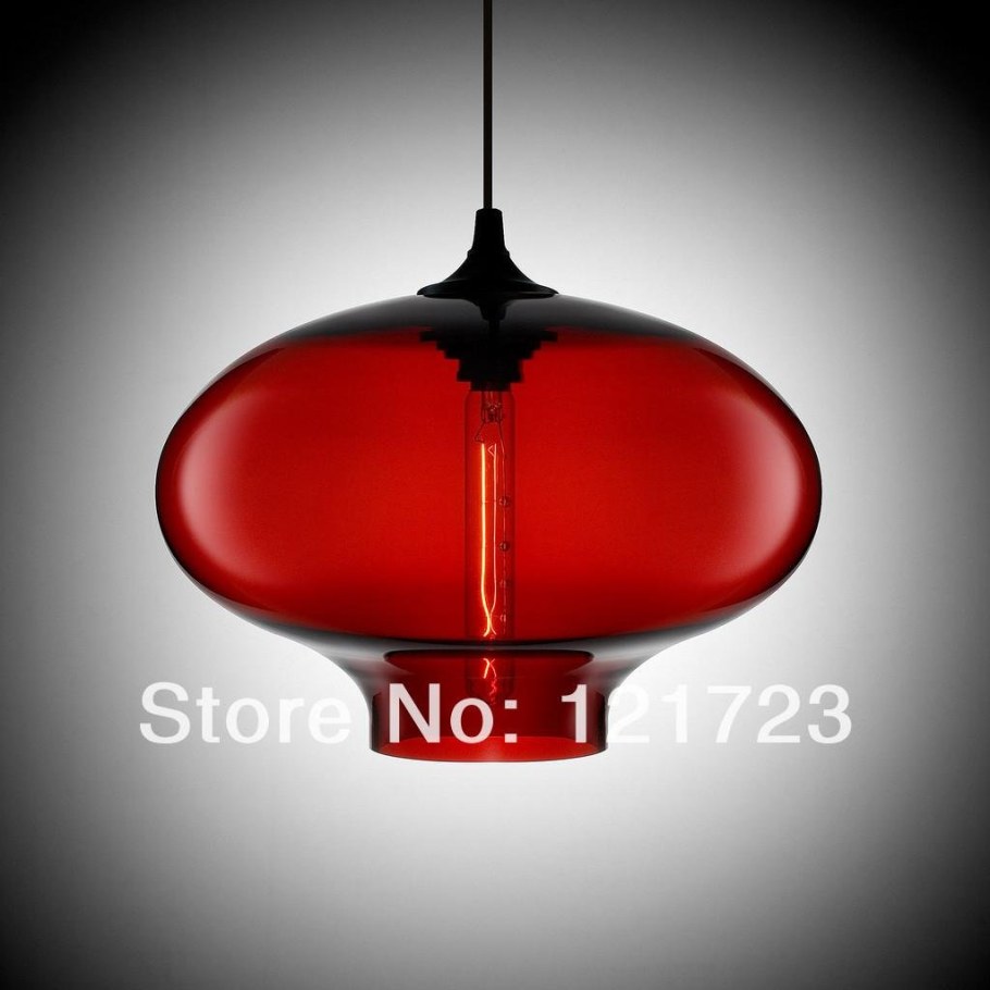 Лампа подвесная красная
