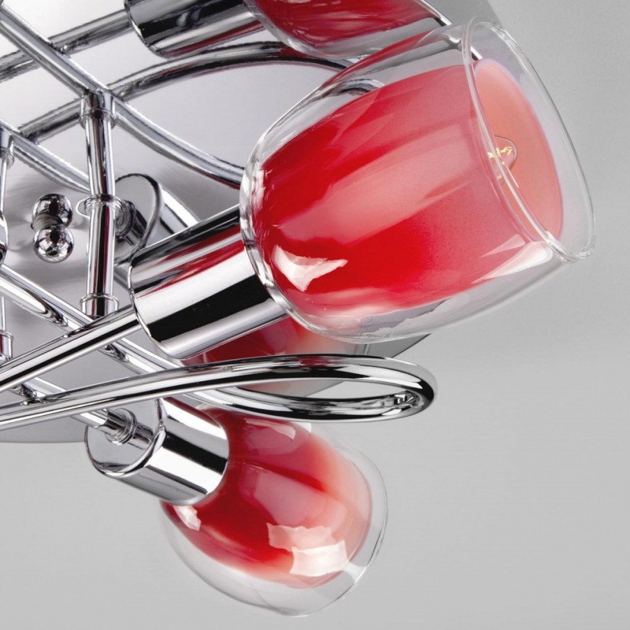 Люстра красная потолочная