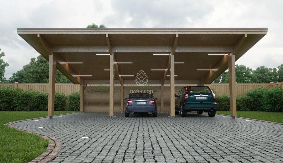 Навес односкатный 170 м2