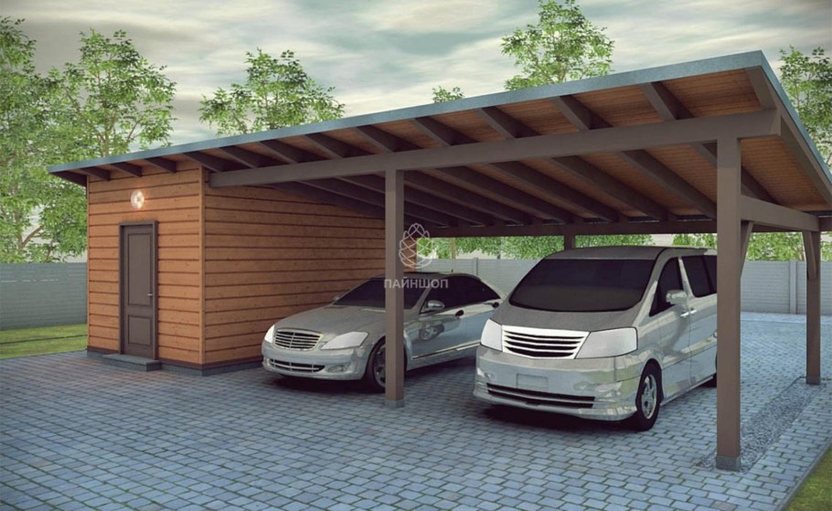 Навес на 1 машину CP-4060 Norgeshus