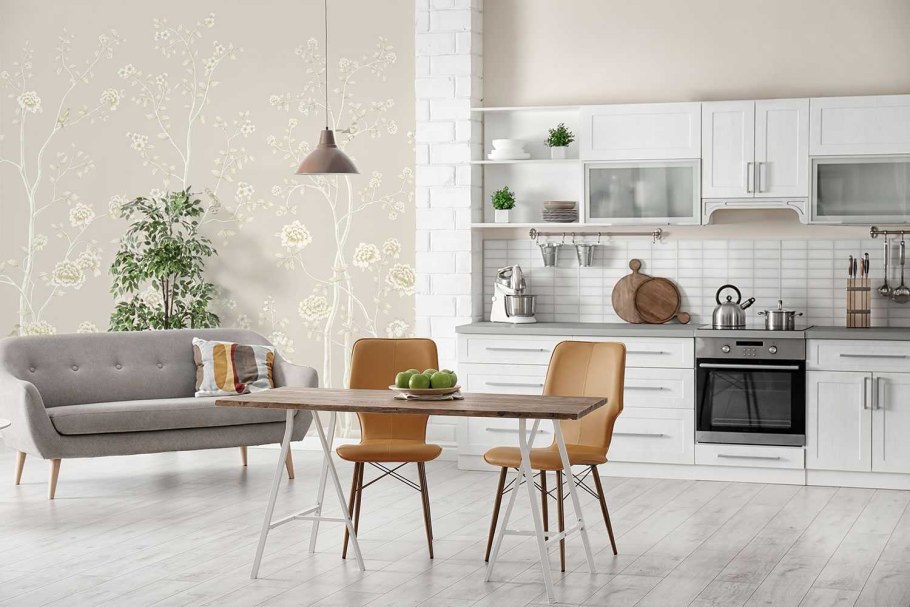 Стильные обои для кухни