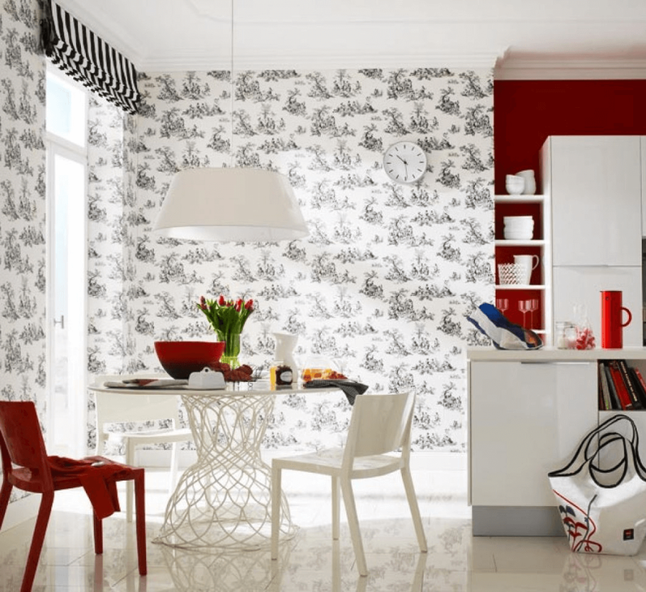 Комбинированные обои для кухни