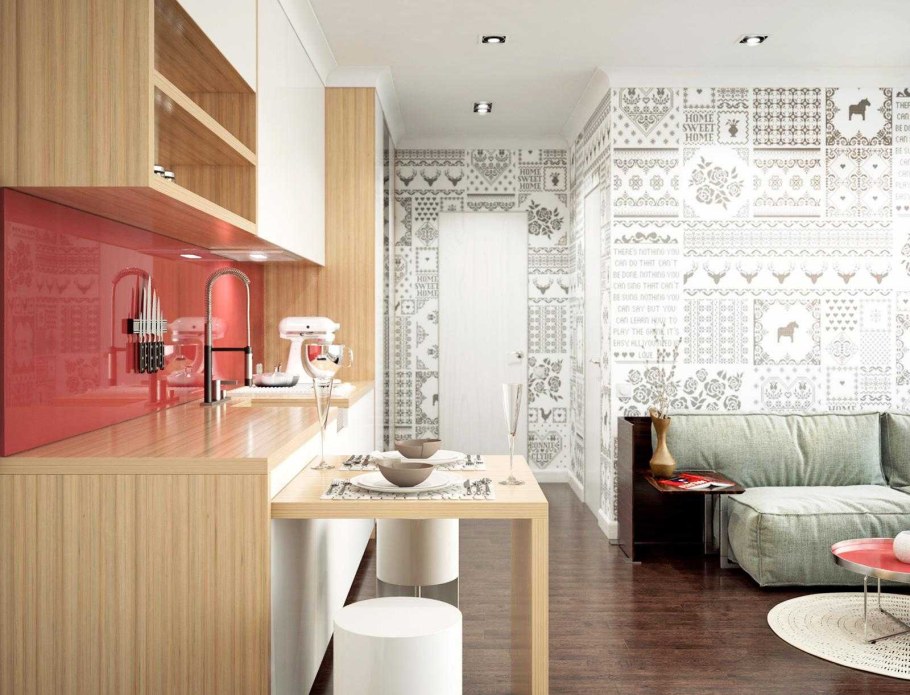 Современные обои на кухню модные