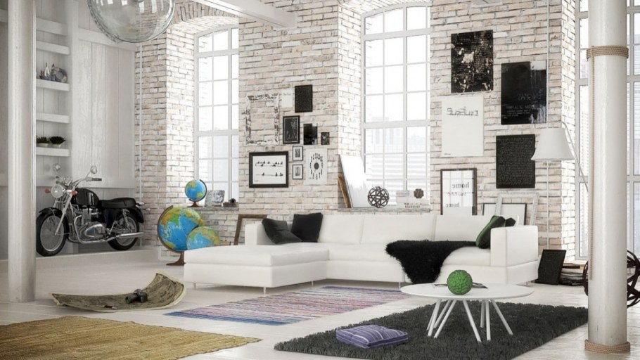 Белый лофт в интерьере