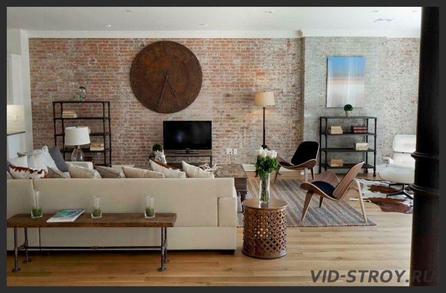 Кирпичная кладка в интерьере