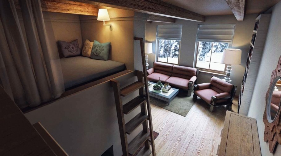 Печь с лежанкой в современном интерьере