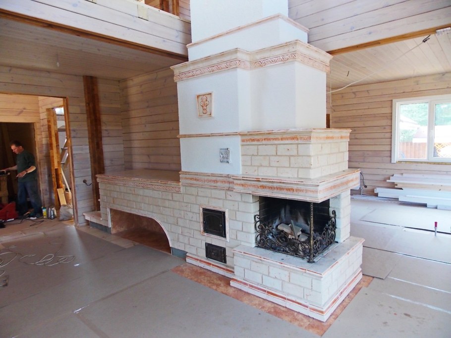 Русская печь с камином