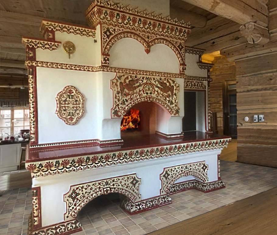 Старинная русская печь с лежанкой