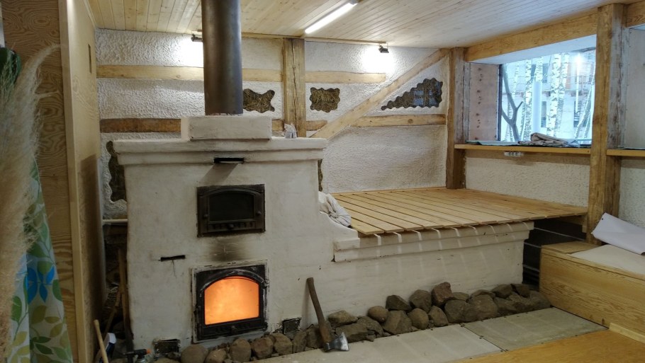 Современная русская печь с лежанкой