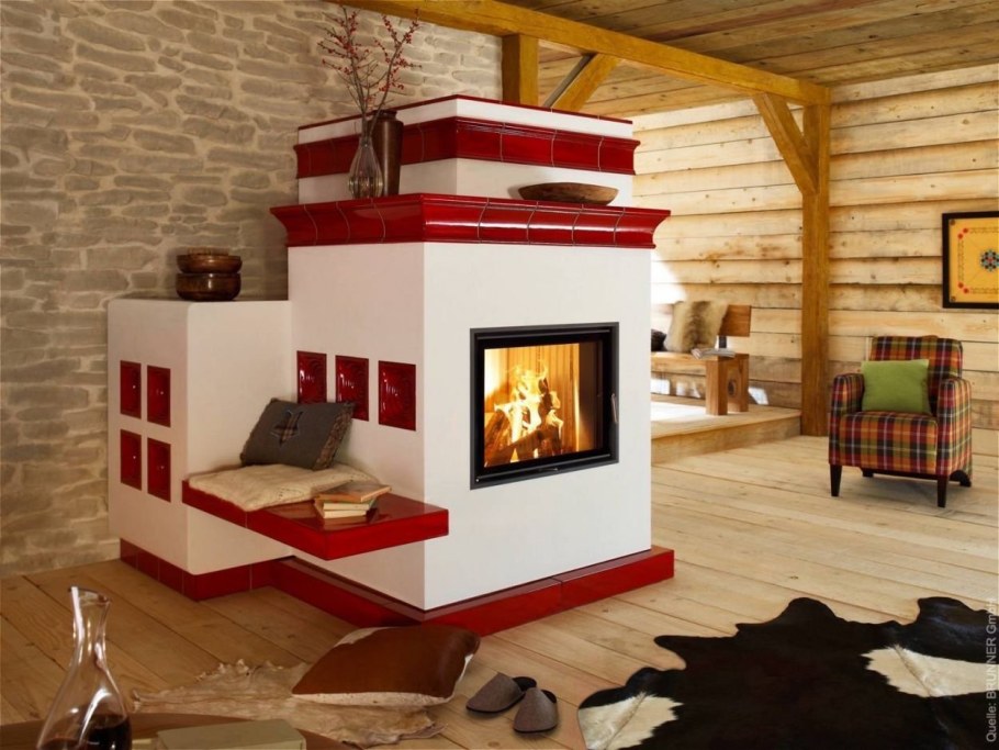 Русская печь с камином