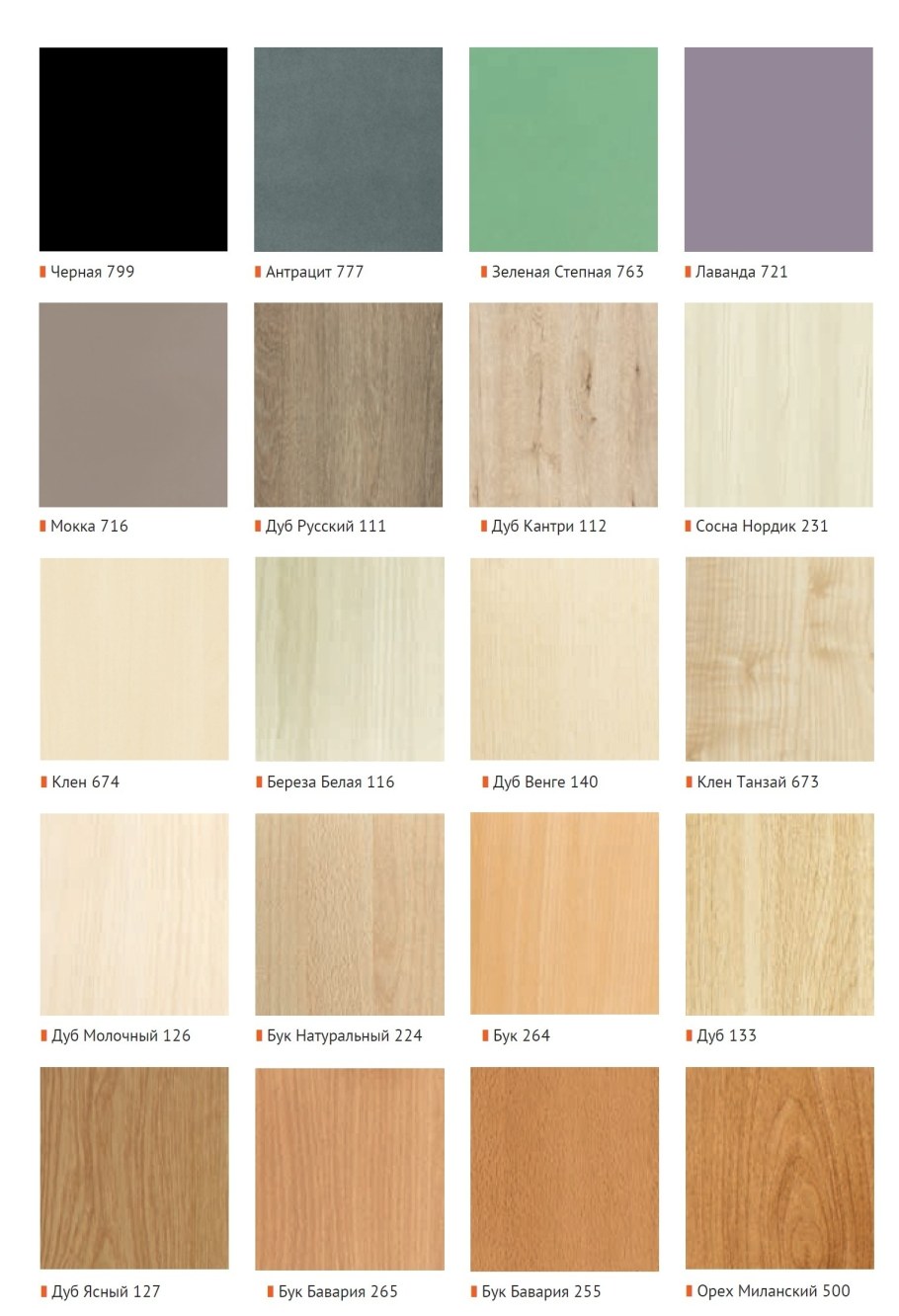 Цветовая гамма ЛДСП Кроношпан
