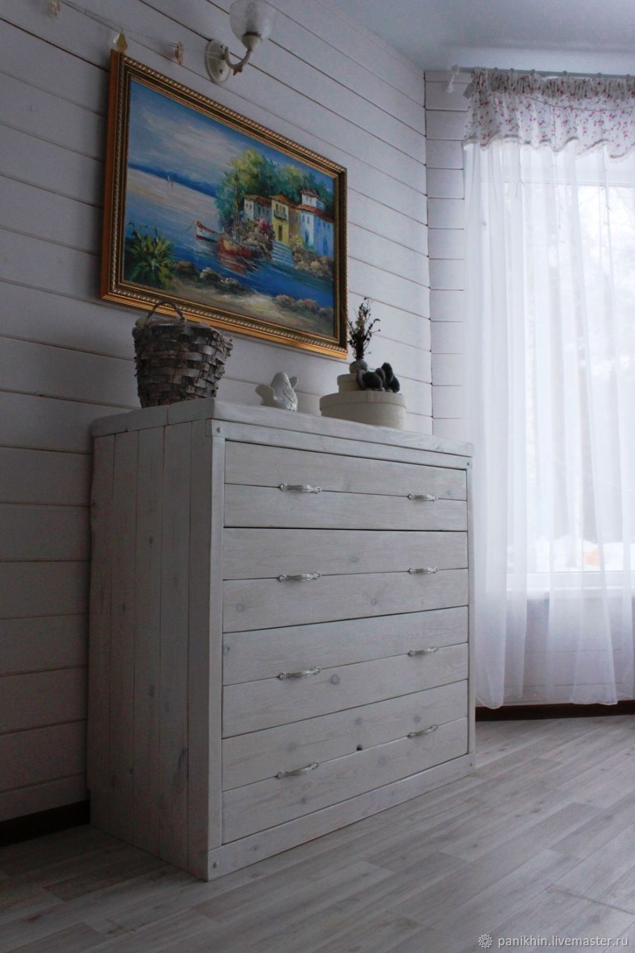 Сосна белый воск цвет Гринвуд