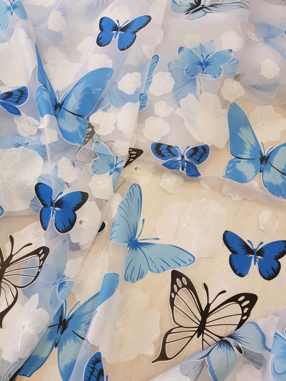 Ткань для штор с бабочками