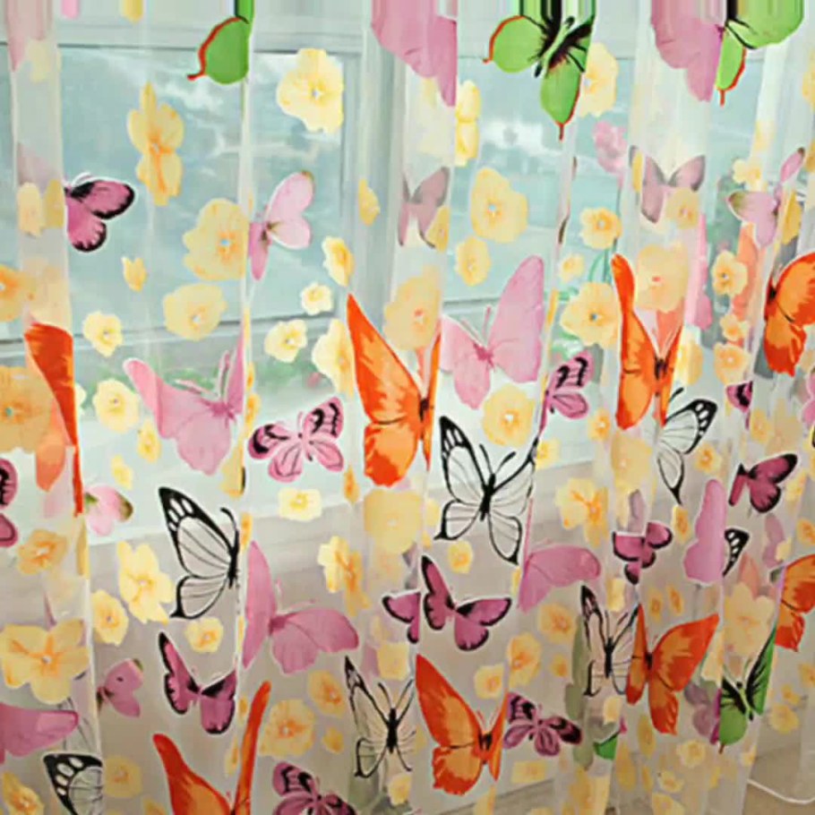 Тюль с бабочками