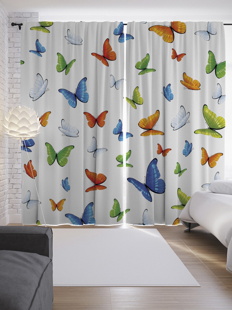 Тюль с бабочками