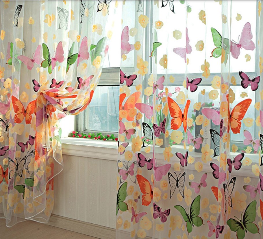 Тюль с бабочками