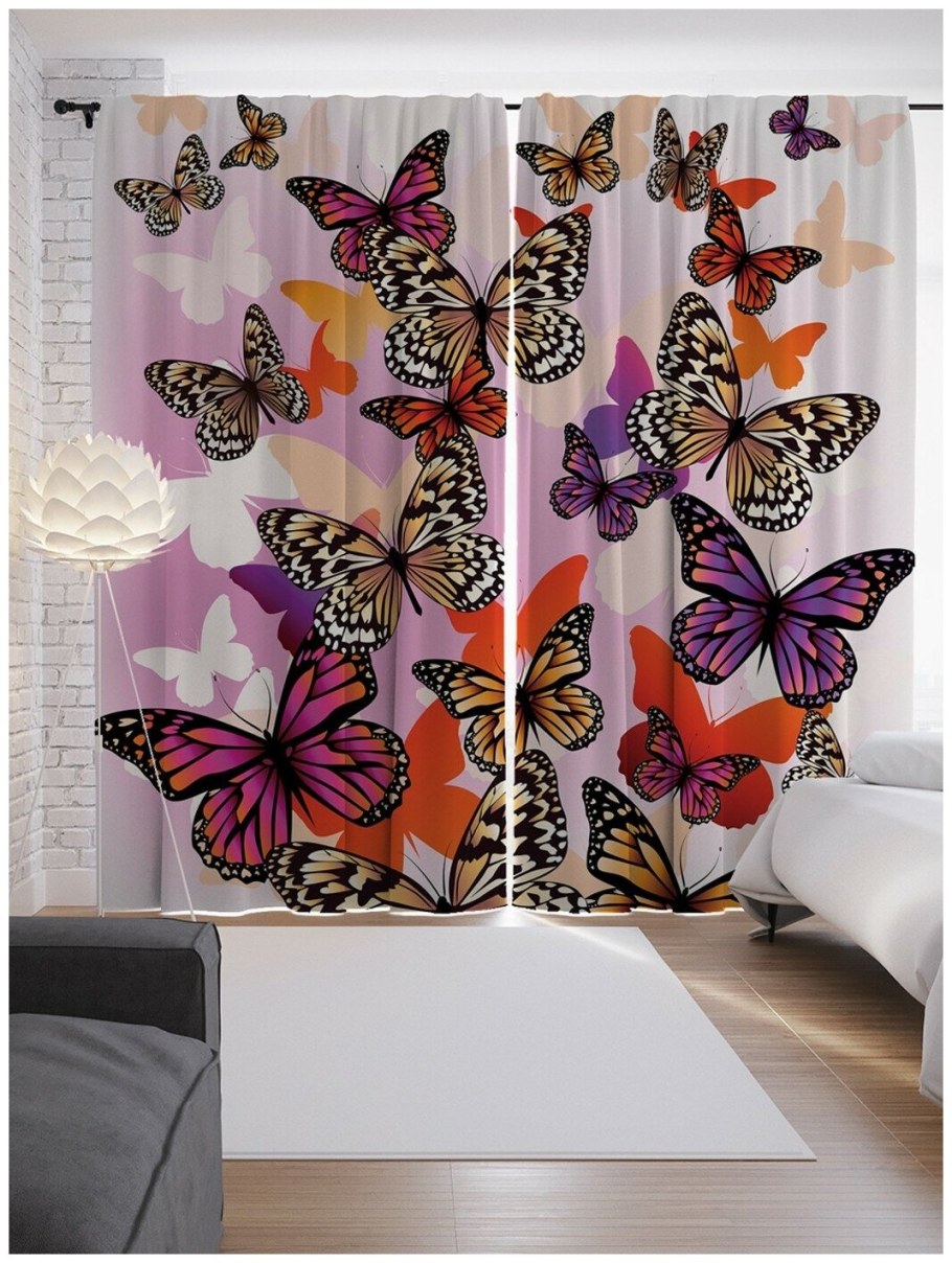 Ткань для штор с бабочками