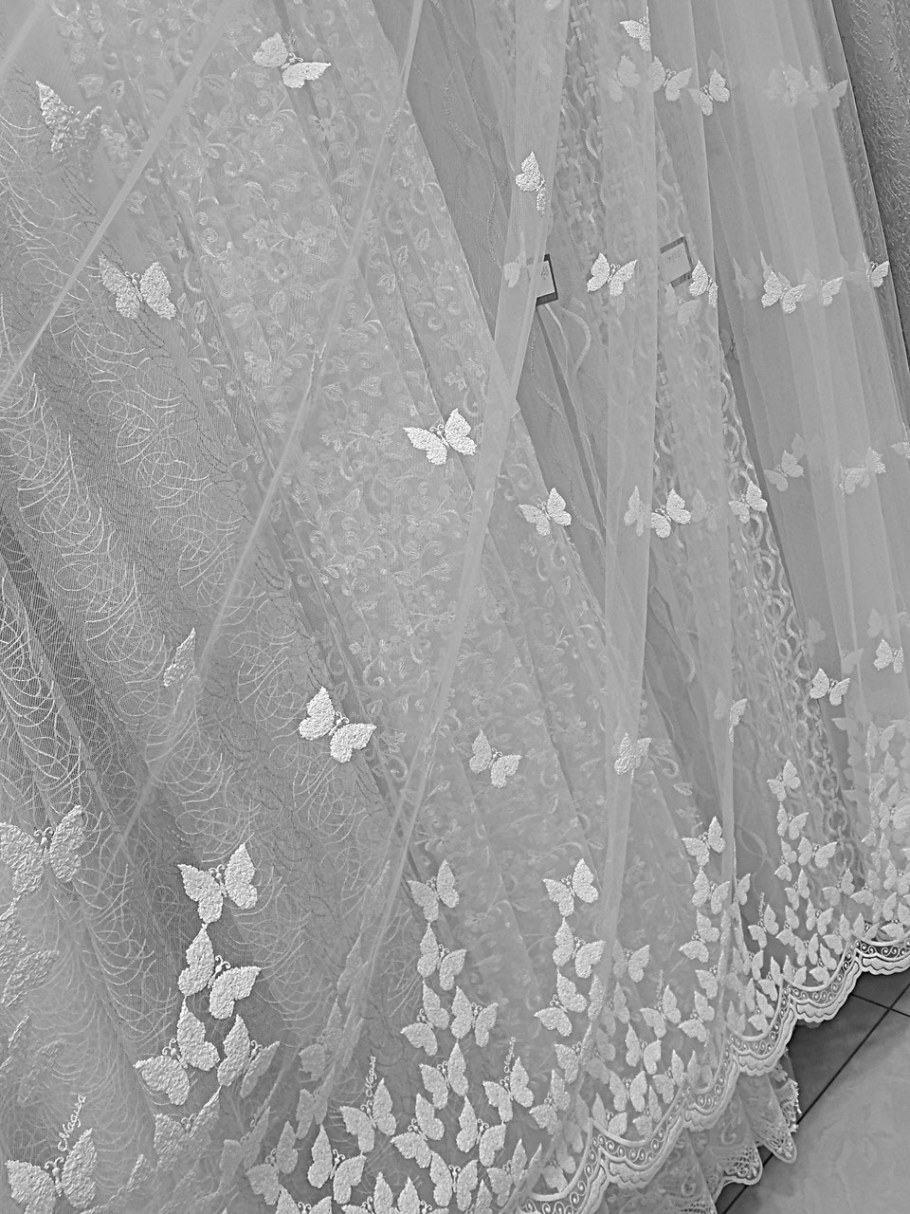 Тюль сетка Глэдис серая