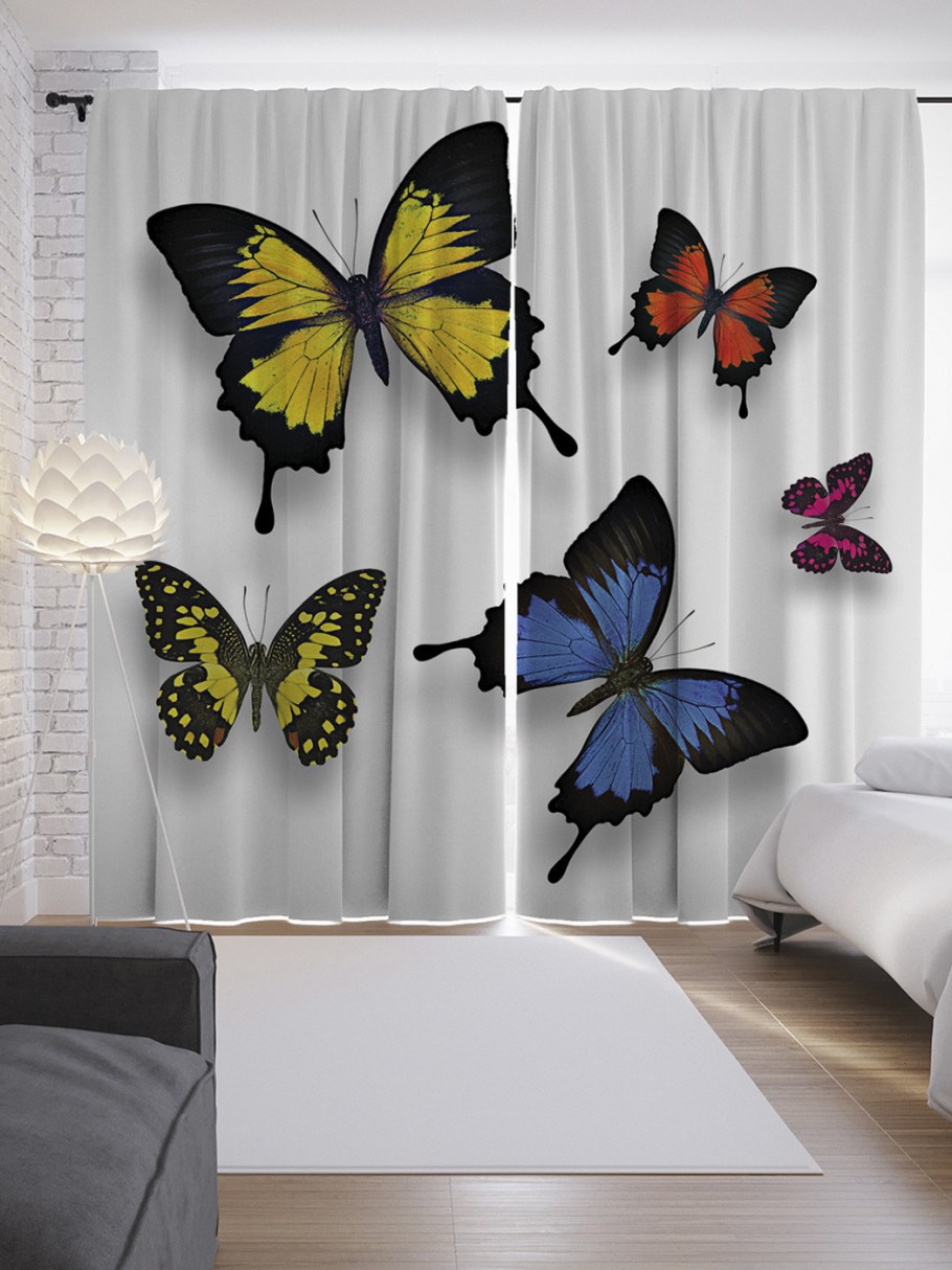 Занавески на кухню с бабочками
