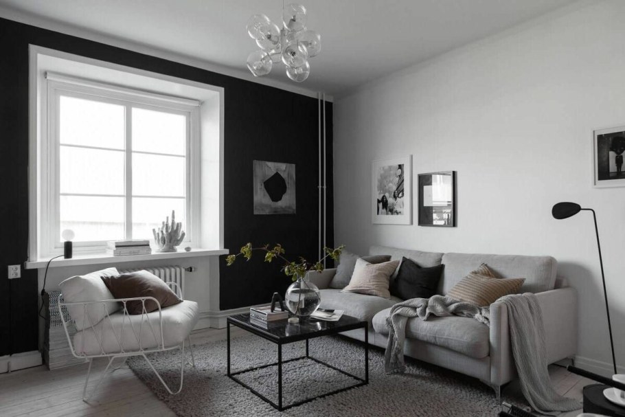 Серые стены в интерьере