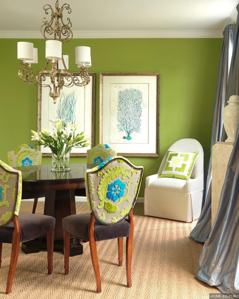 Сочетание цветов оливковый в интерьере