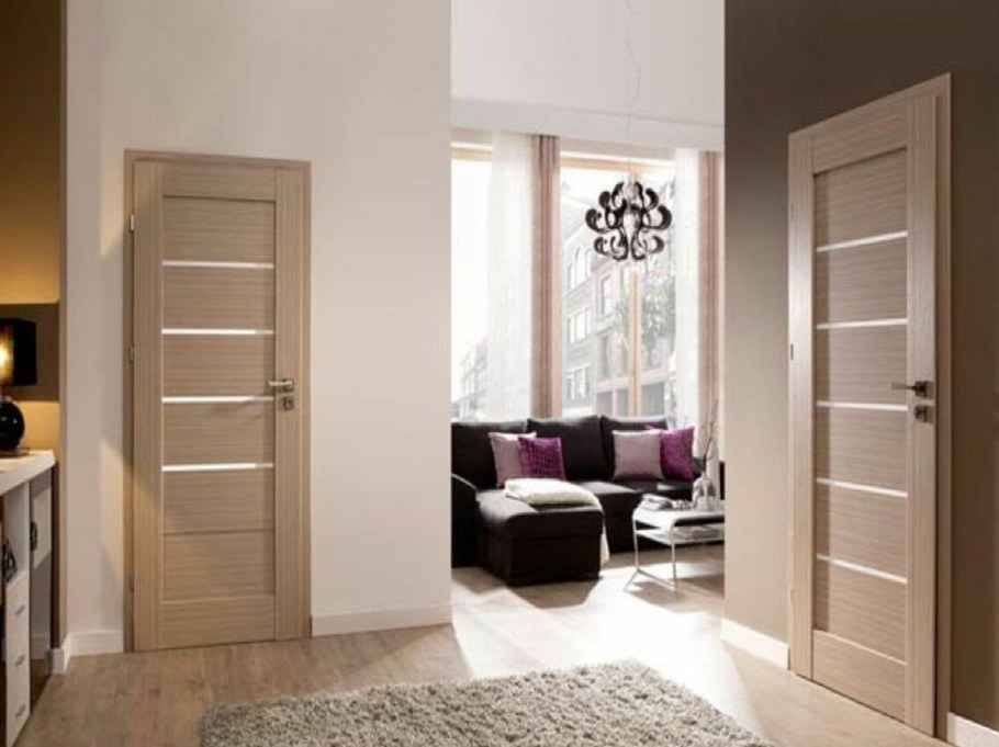 Царговые двери капучино в интерьере