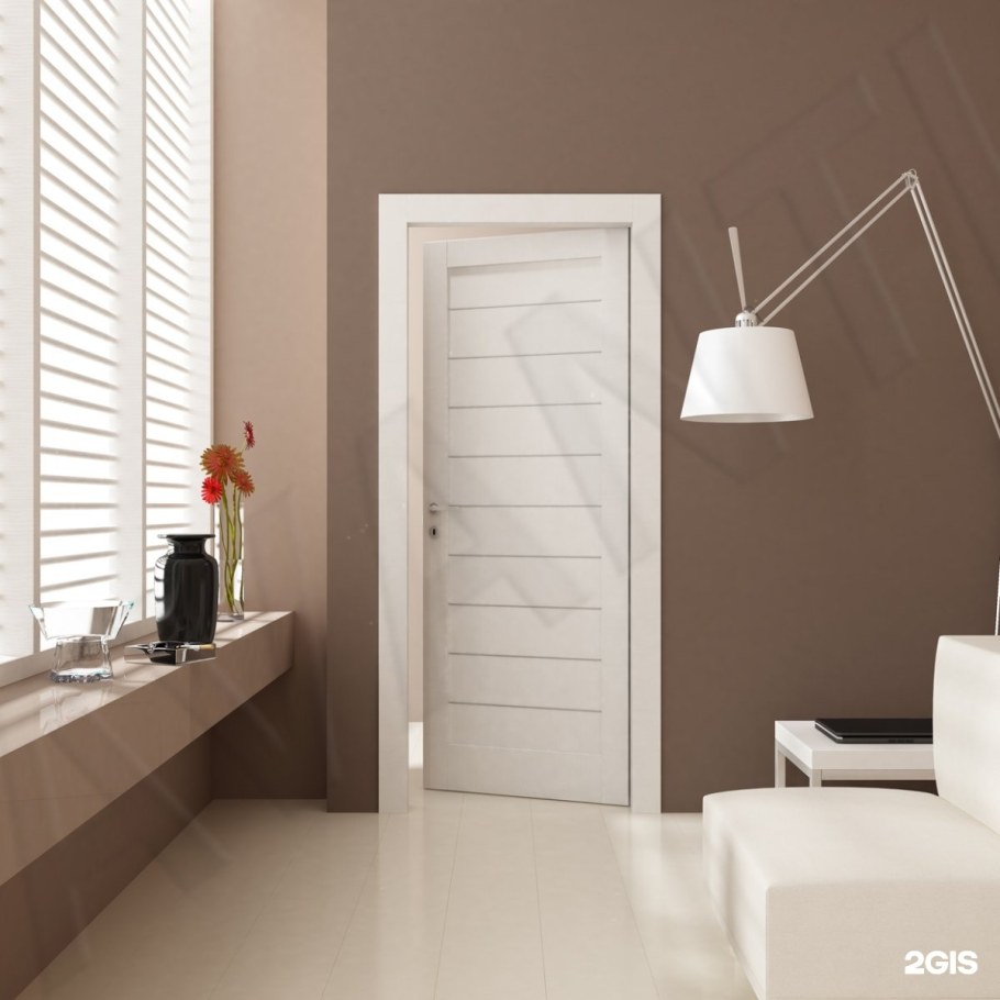Дверь экошпон Анкона белая