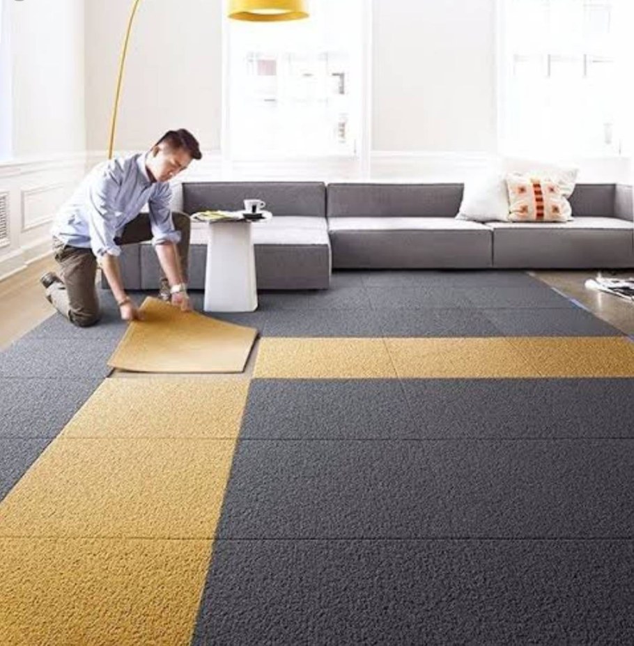 Ковровая плитка в интерьере