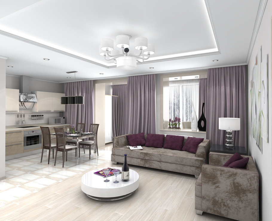 Кухня-гостиная 30 кв в частном доме