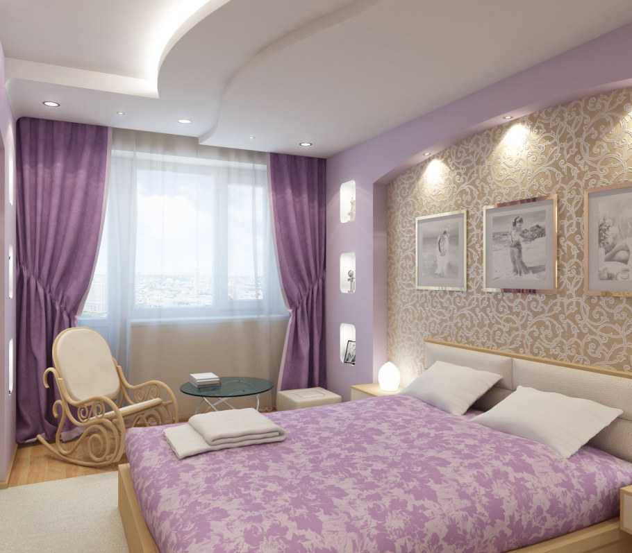 Отделка спальной комнаты