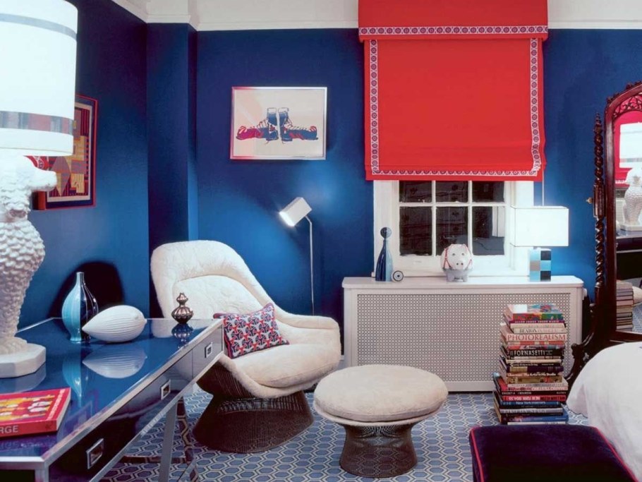 Красные стены в интерьере