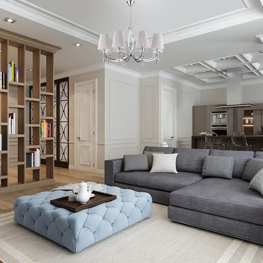 Люстра потолочная Eurosvet 60079/8 Valery 8 ламп 21 м² цвет хром