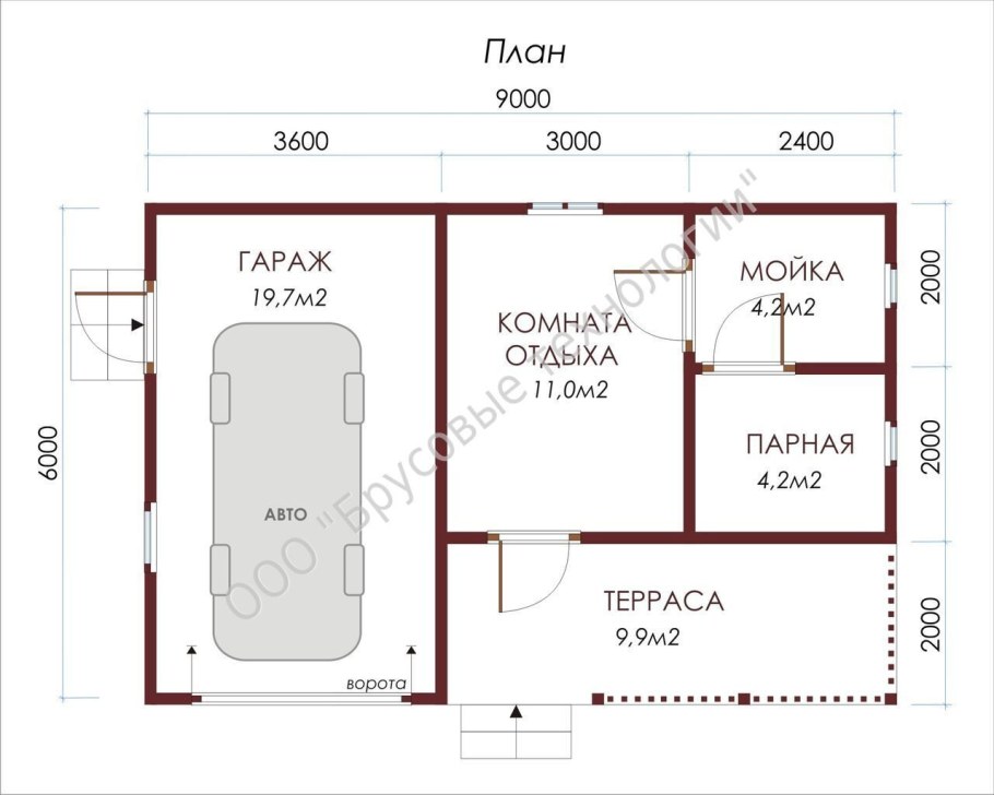Гараж хозблок и баня под одной крышей проект