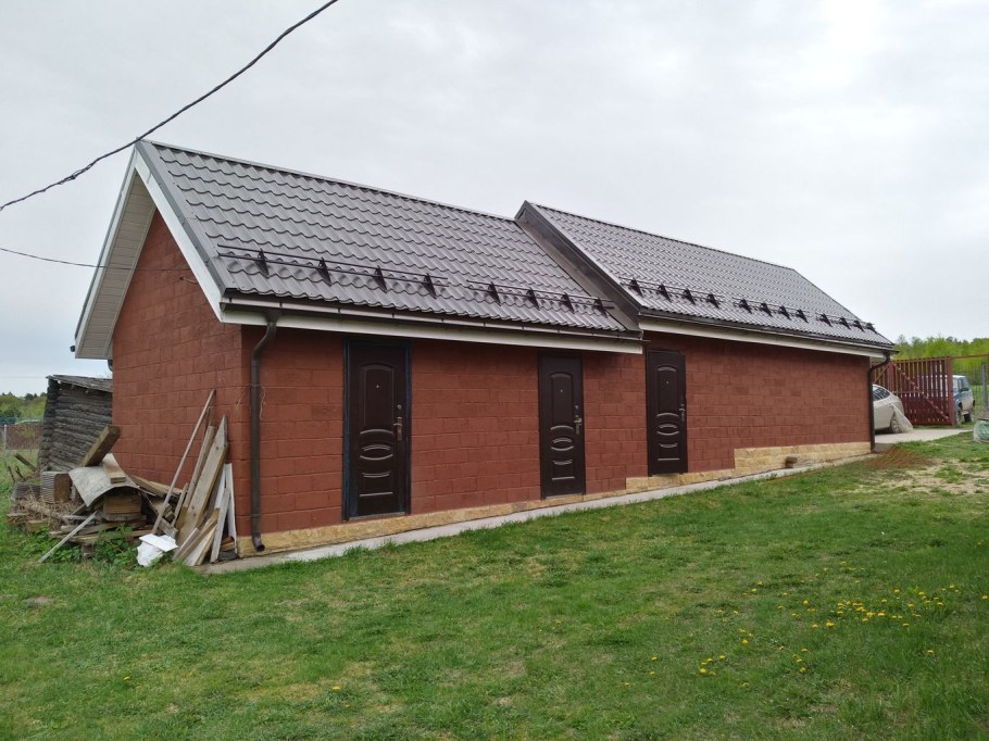 Баня из кирпича с гаражом