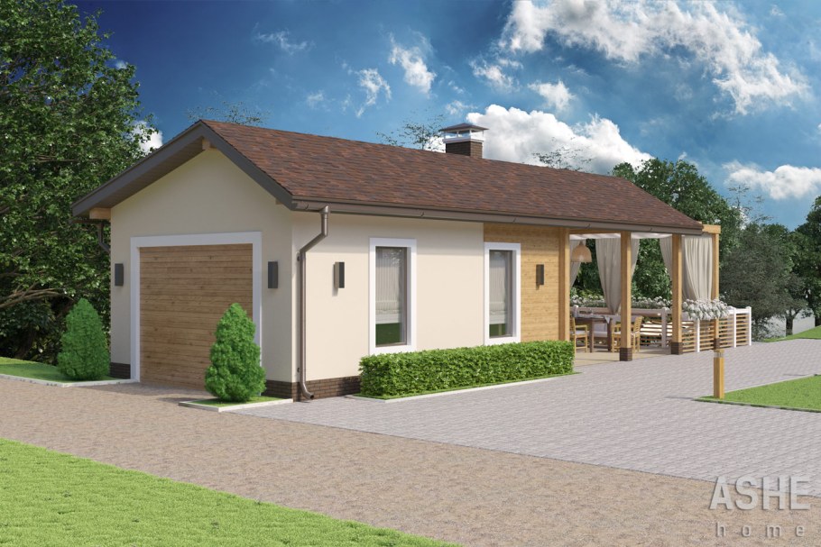 Гараж с летней кухней