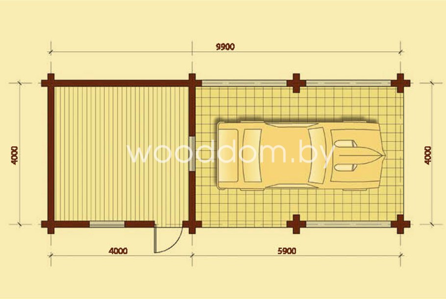 Гараж на 2 машины с хозблоком баня проект