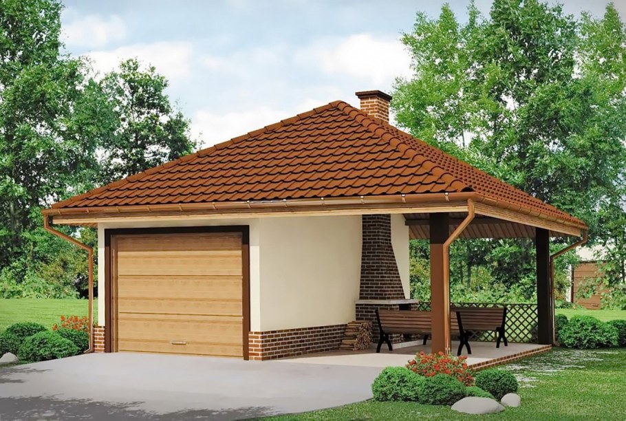 Сарай с навесом