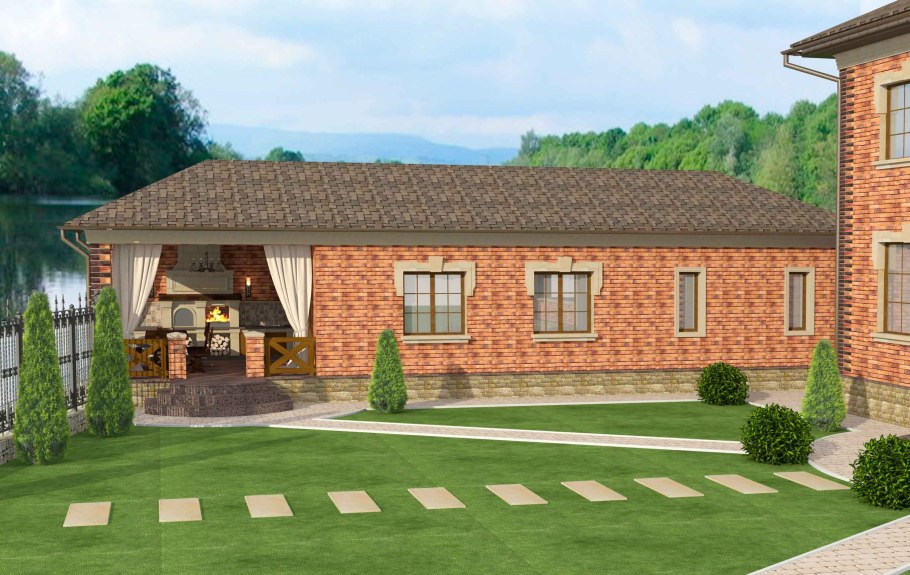 Гараж и беседа под одной кришей