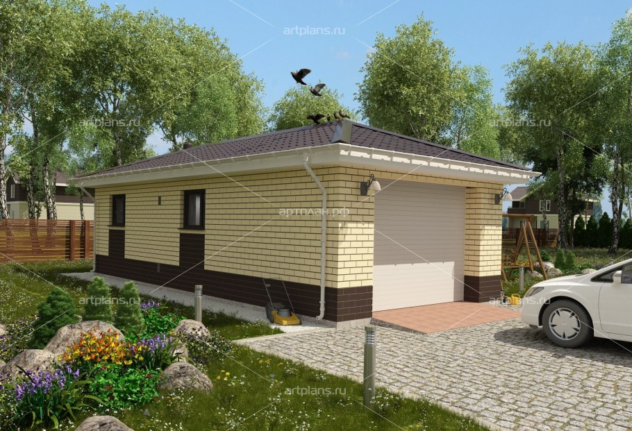 Гараж баня хозблок под одной крышей