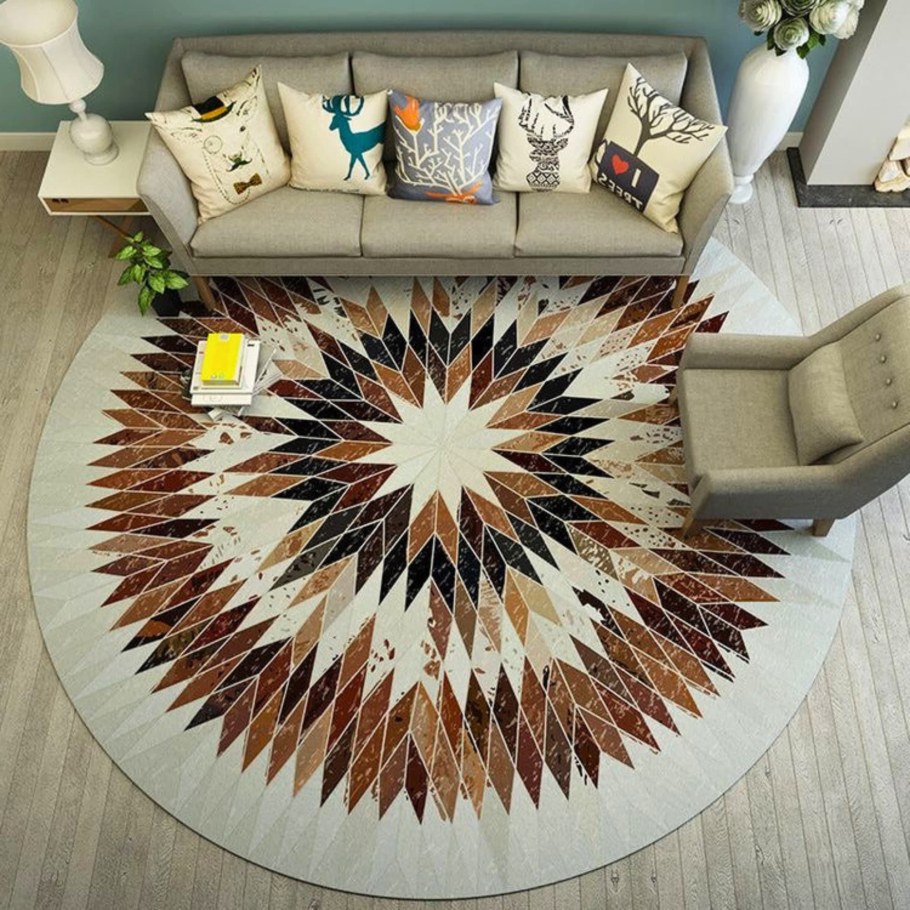 Круглые коврики в интерьере