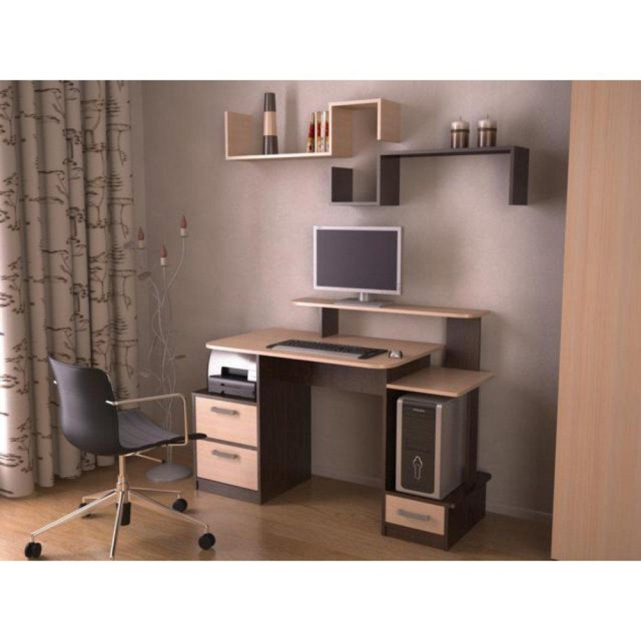 Компьютерный стол с местом для МФУ