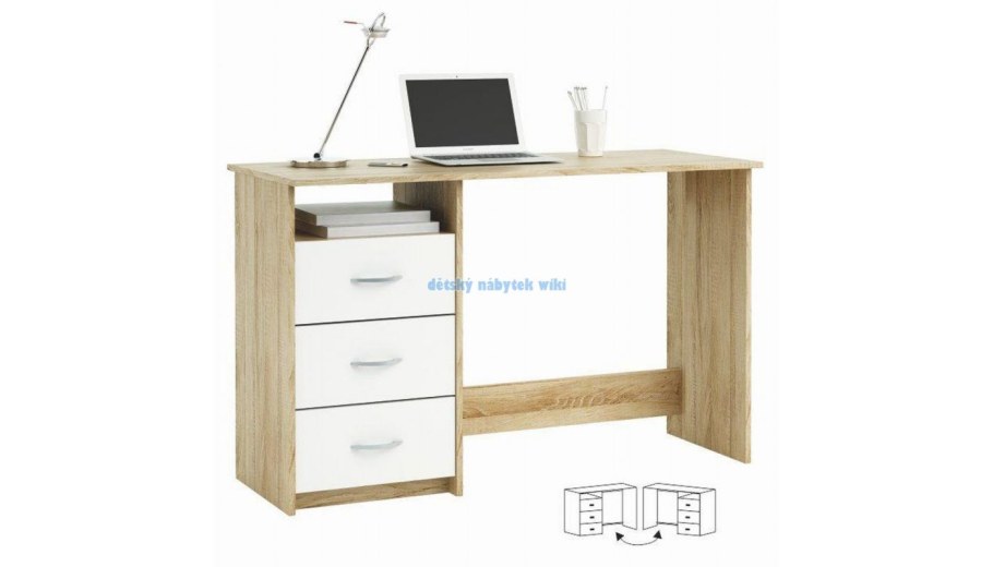 Стол компьютерный Норд дуб сонома/белый