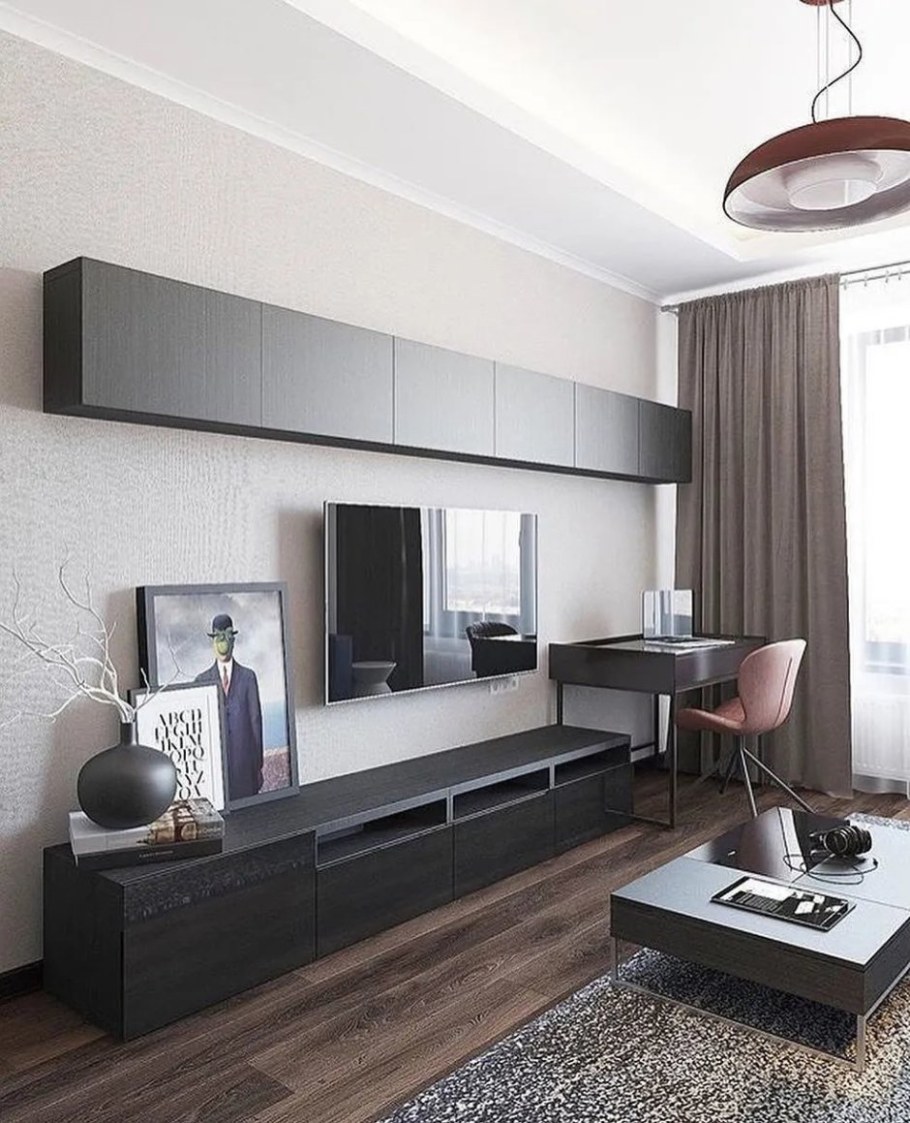 Гостиная с компьютерным столом