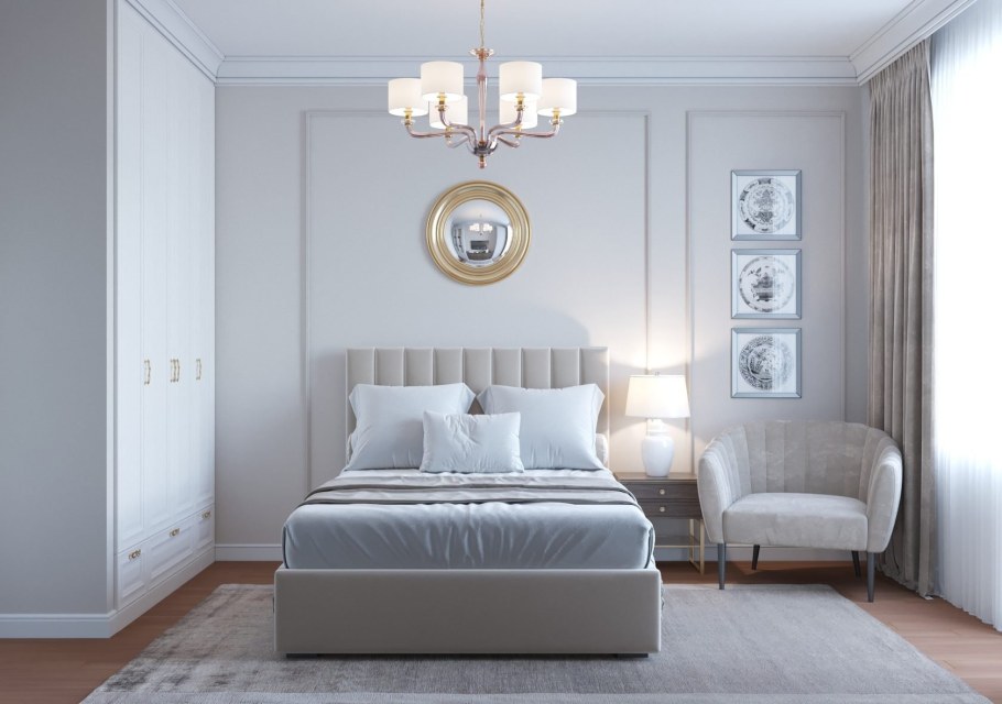 Спальня в нейтральных тонах