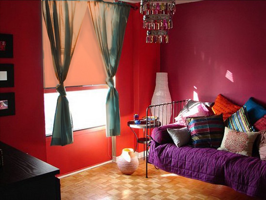 Бордовые стены в интерьере