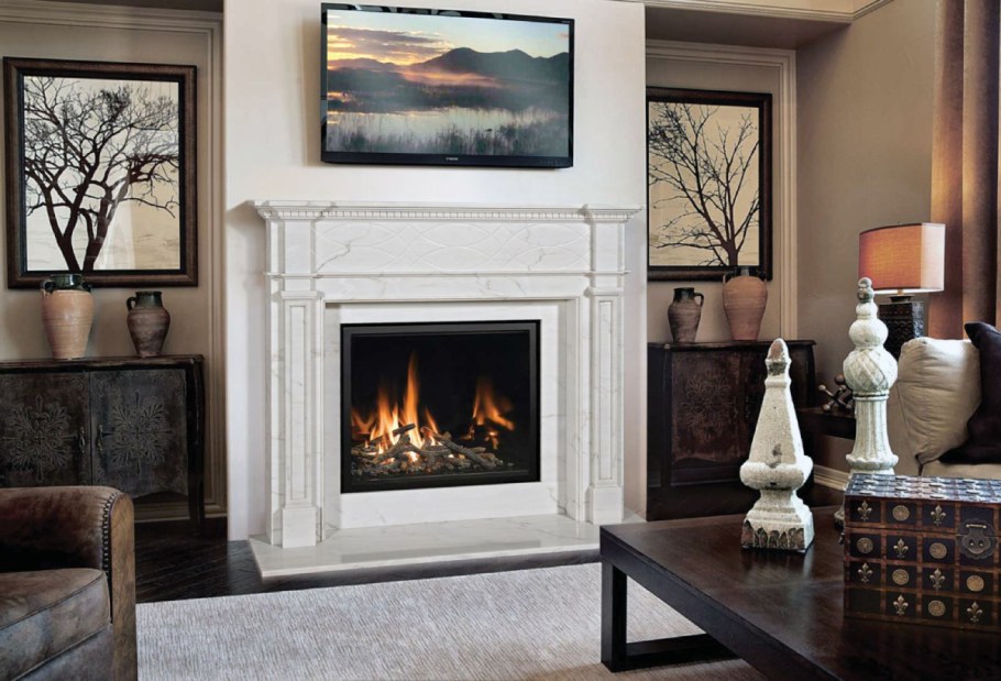 Камины в интерьере гостиной