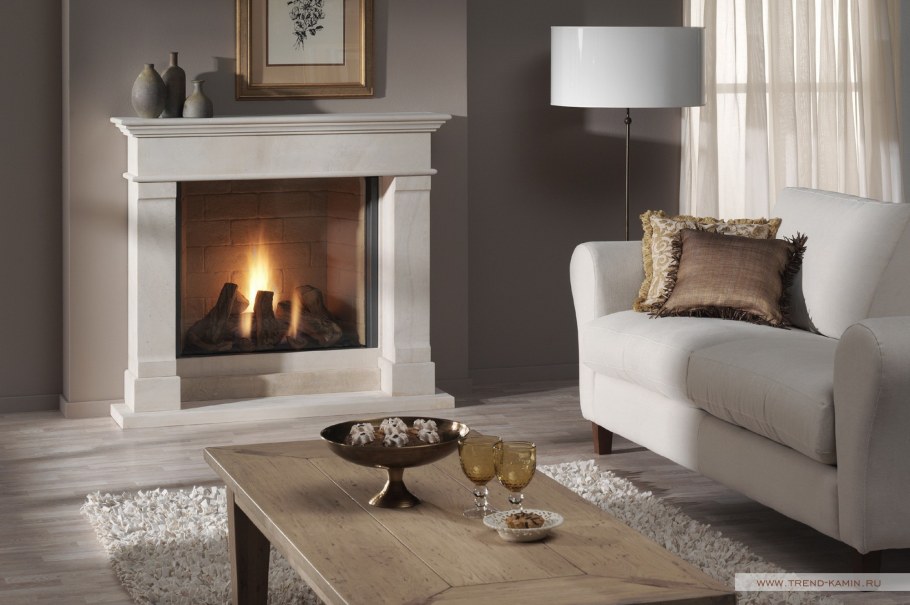 Камины в интерьере гостиной