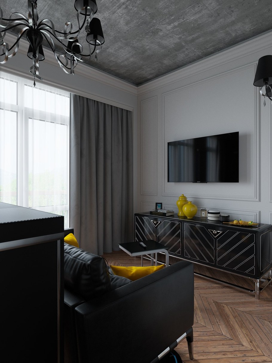 Темно серый потолок